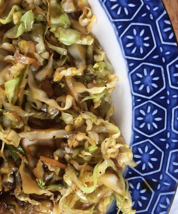cabbage stir fry in a plate