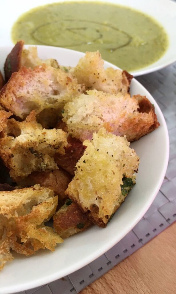 Homemade Croutons with soup