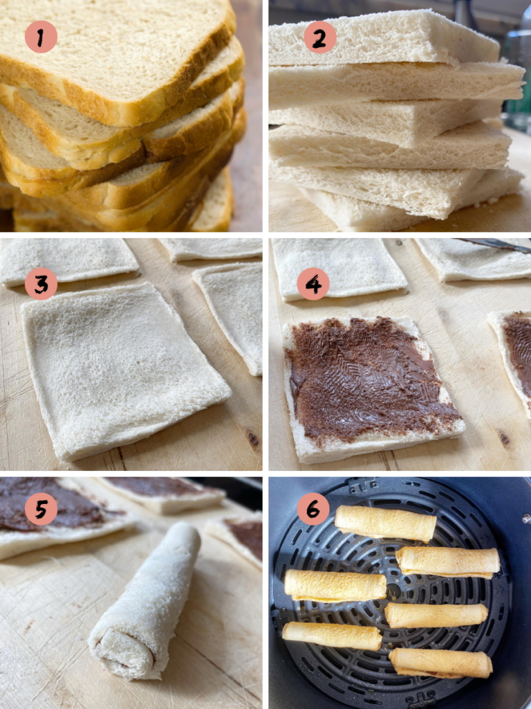 Air Fryer French Toast Roll Ups step by step