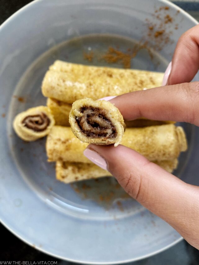 French toast roll ups con nutella