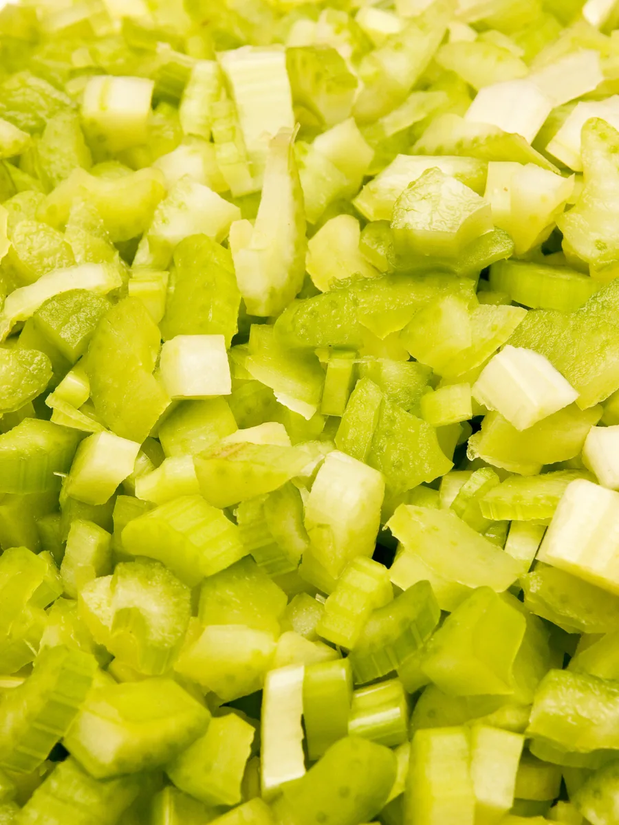 celery chopped for soffritto