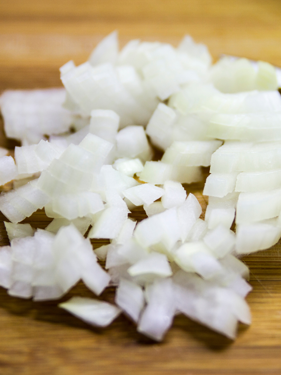 onion chopped for italian soffritto