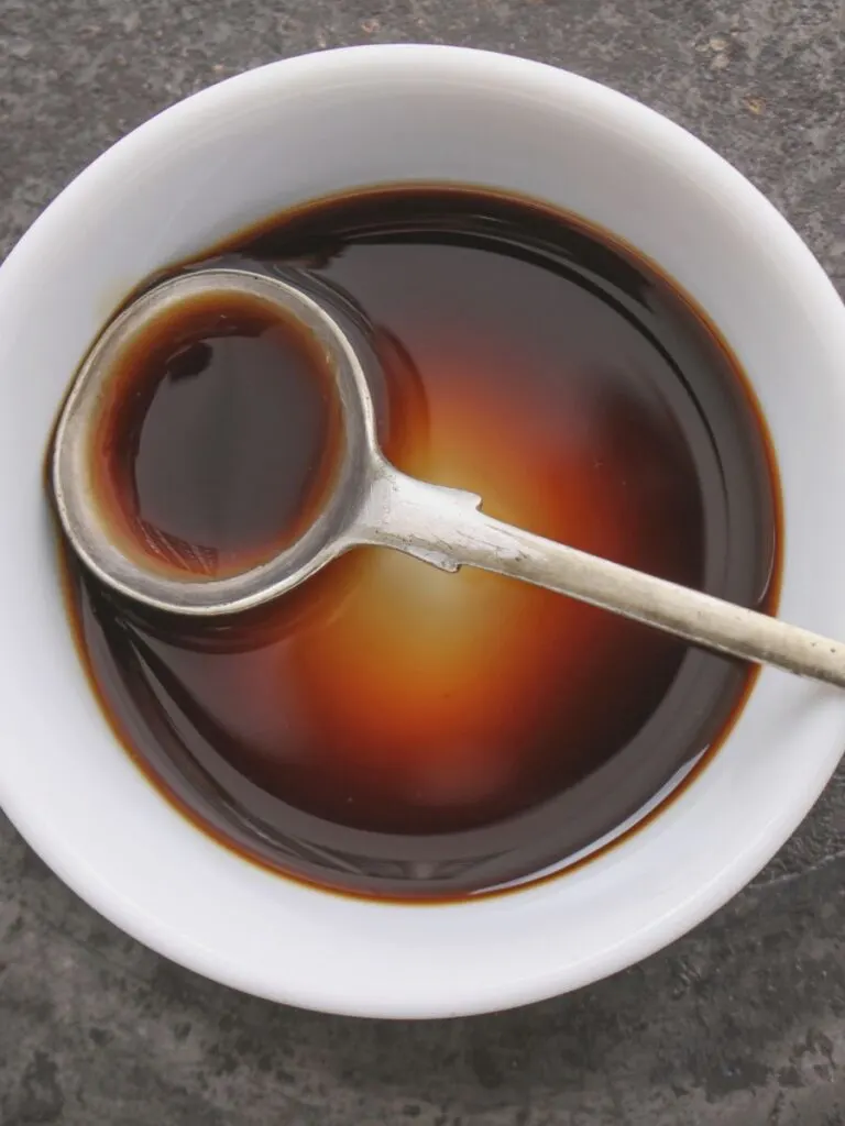Worcestershire Sauce in a plate
