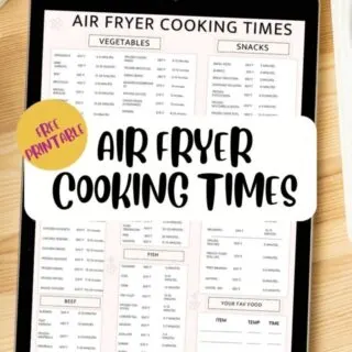 air fryer cooking times chart