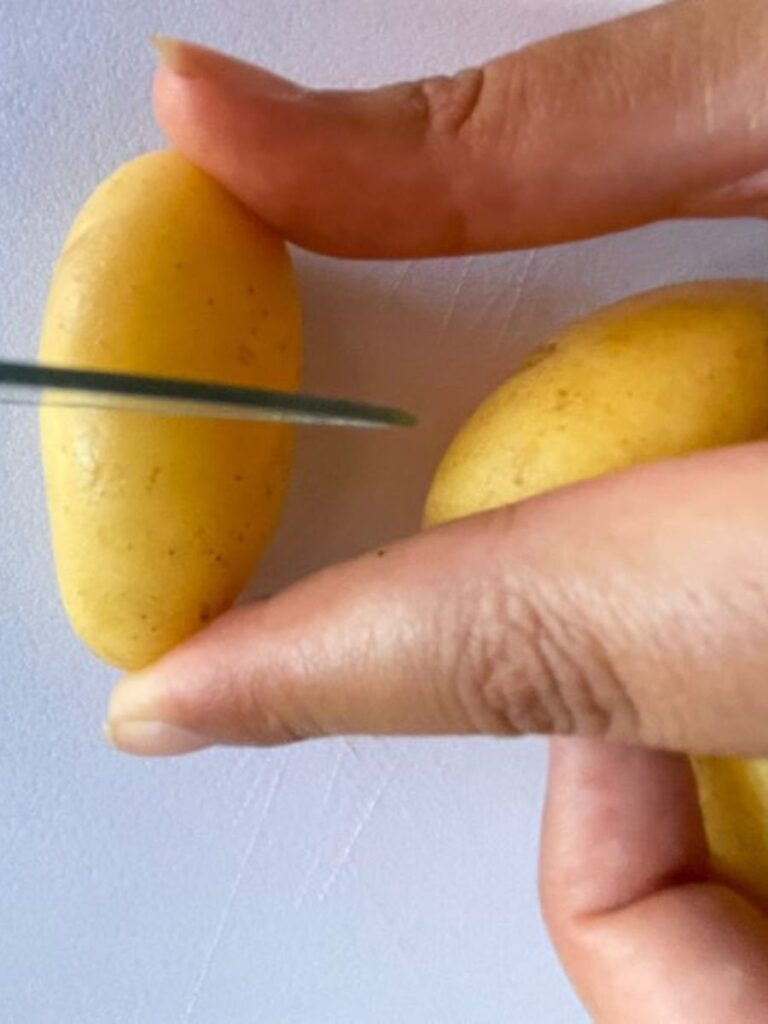 cut the potatoes if needed