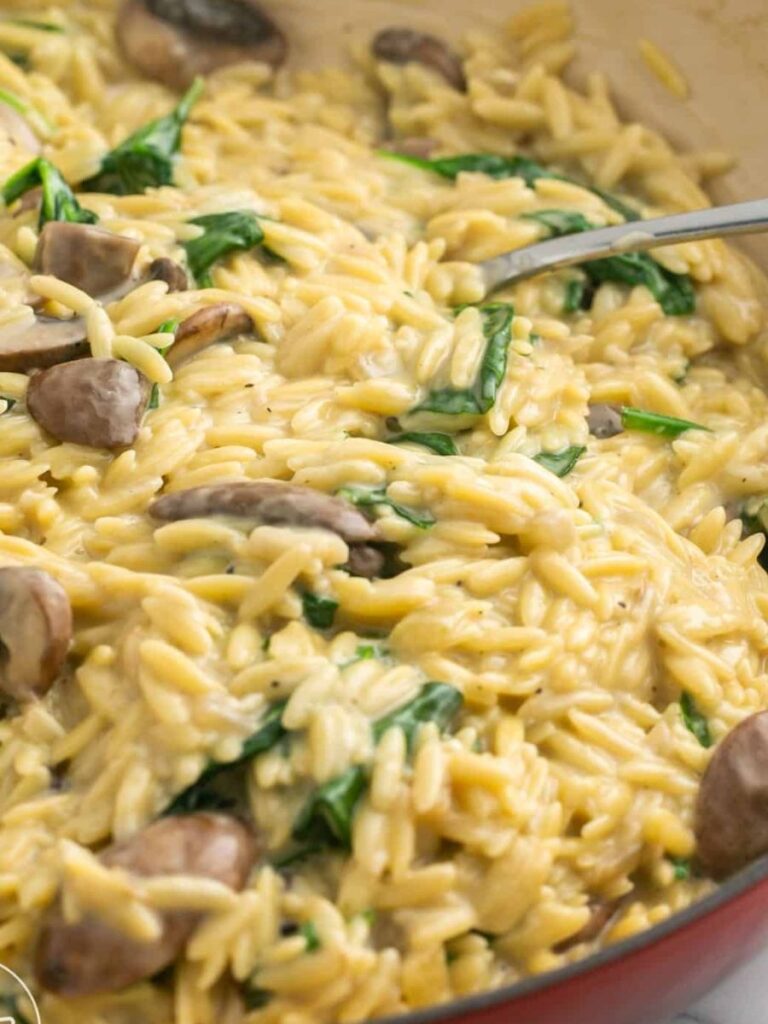 Spinach Orzo - spinach dinner recipes

