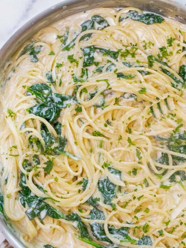 Spinach ricotta pasta
