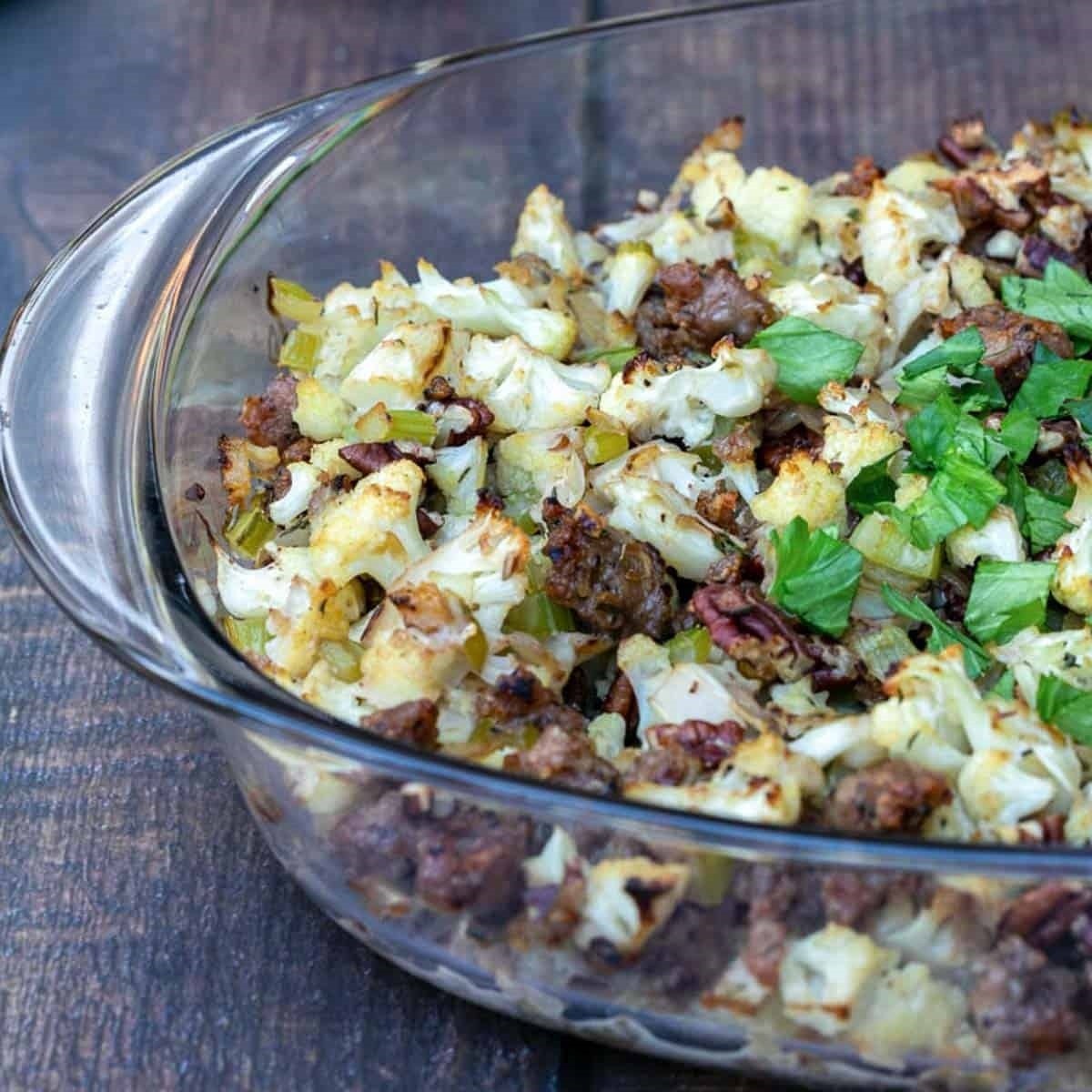 Cauliflower Stuffing With Sausage And Pecans Cauliflower Stuffing With Sausage And Pecans