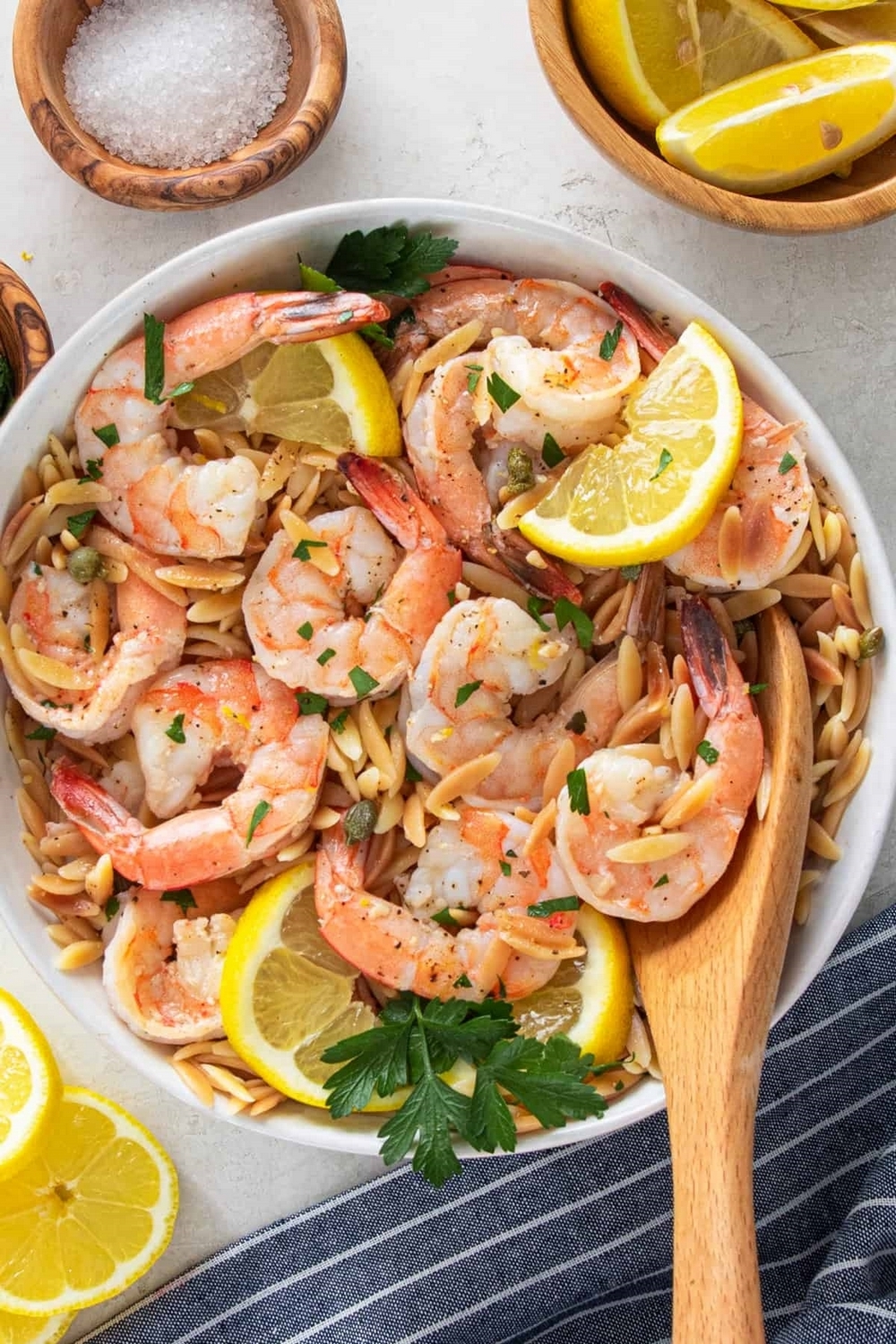 Lemon Garlic Shrimp Orzo