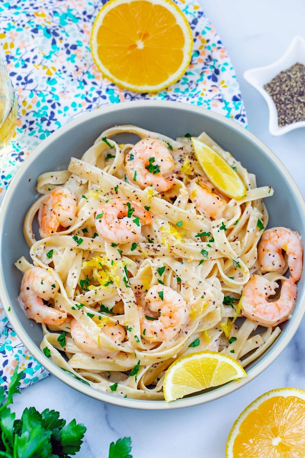 Lemon Pepper Pasta With Shrimp