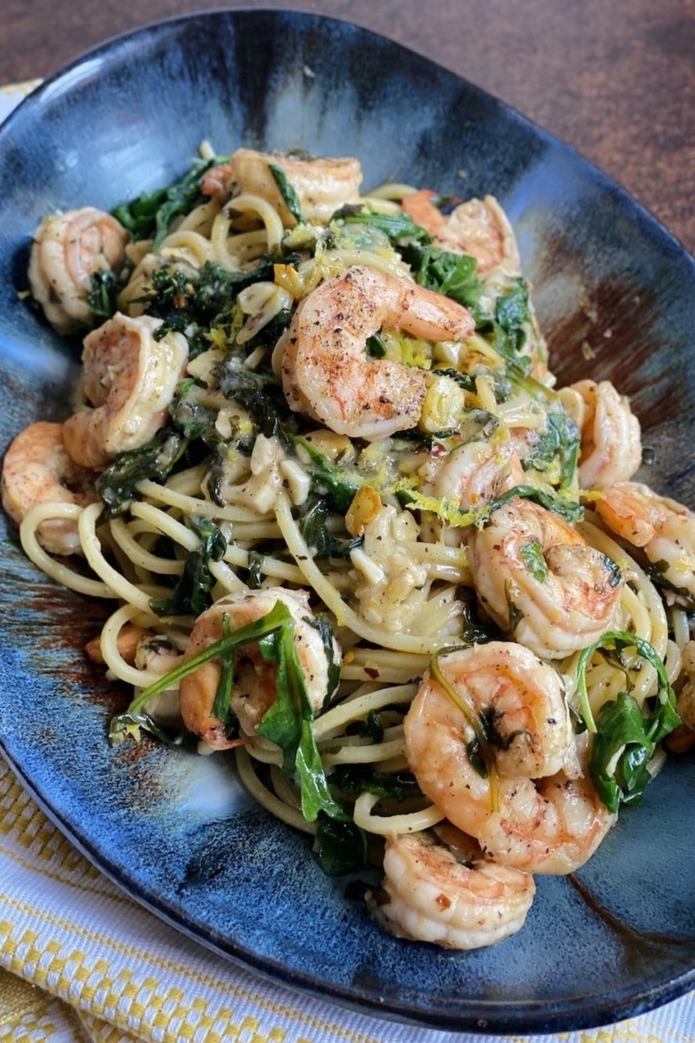 Shrimp Scampi Pasta With Arugula