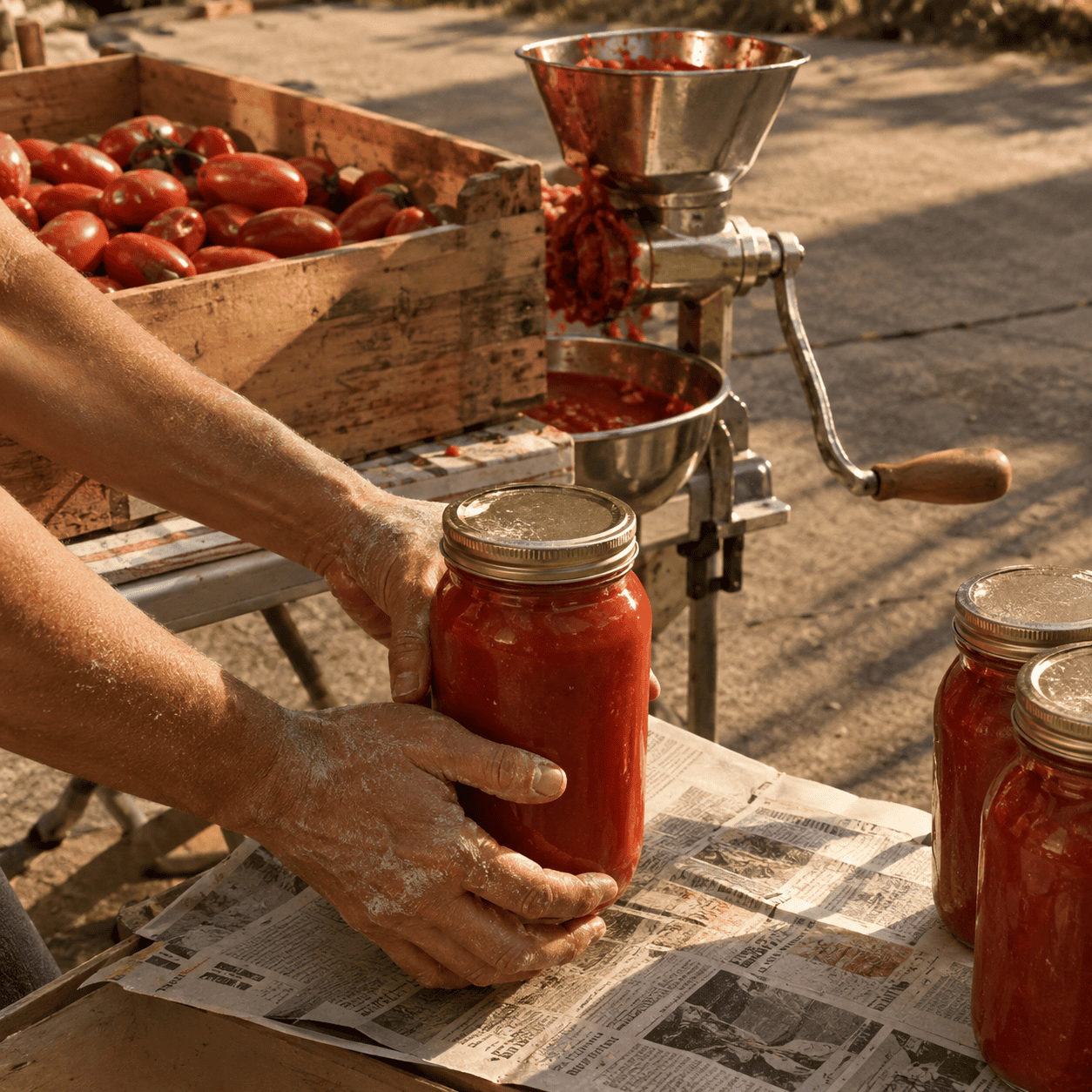 Sauce Day Ends and the Jars Go Downstairs