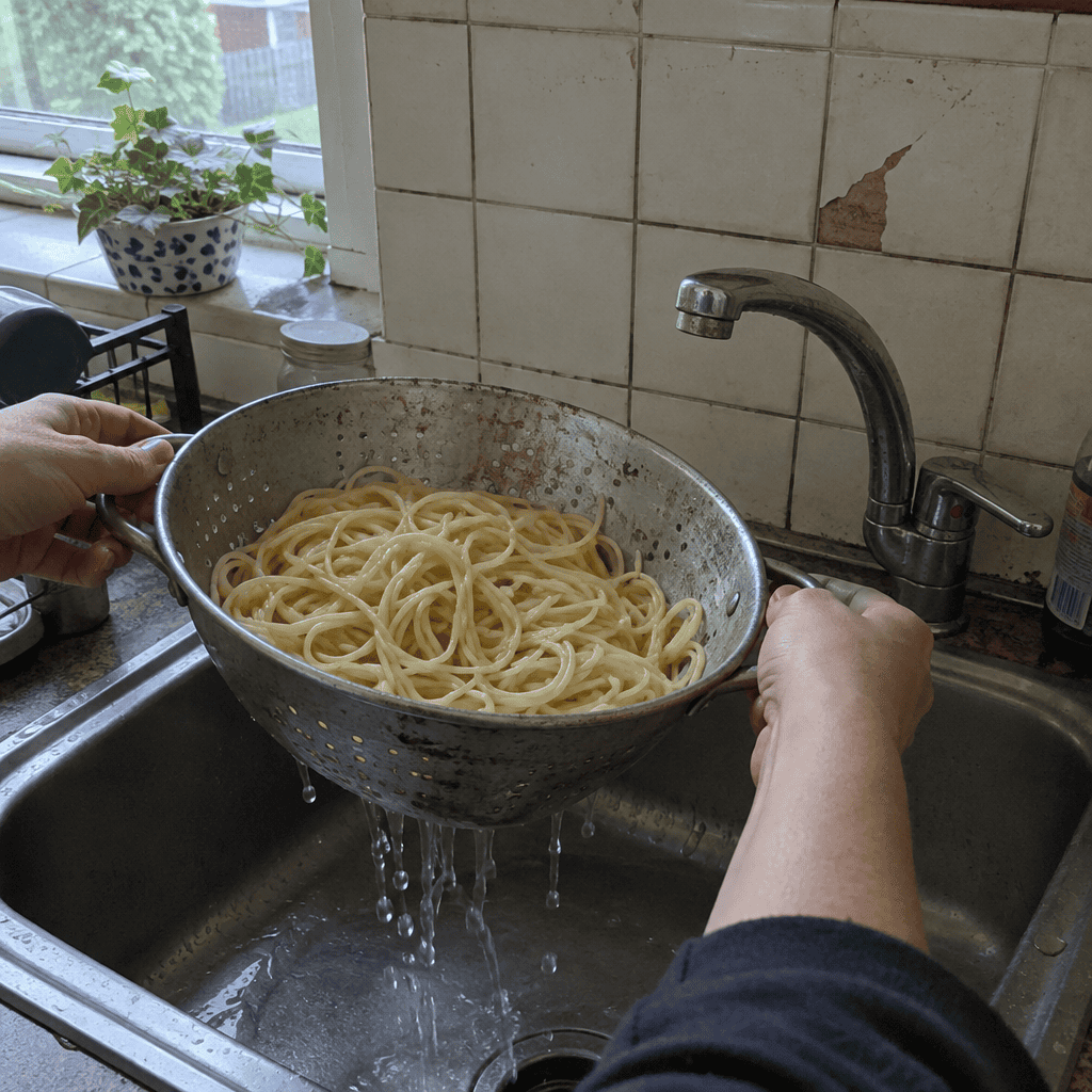 Never rinse the pasta