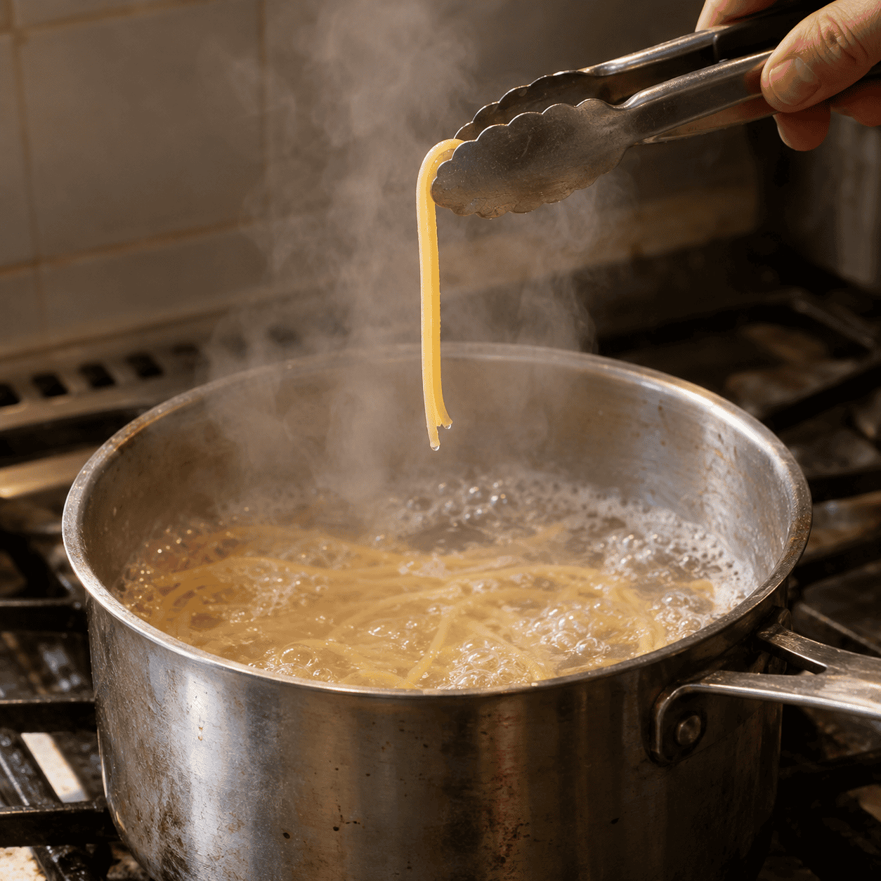 Boiling the pasta until it's soft