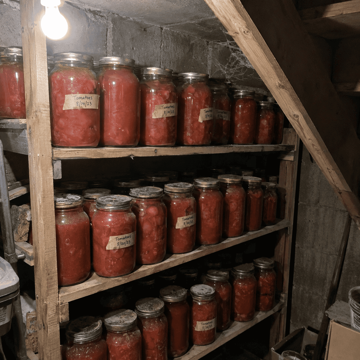 Tomato Jars Under the Cellar Stairs