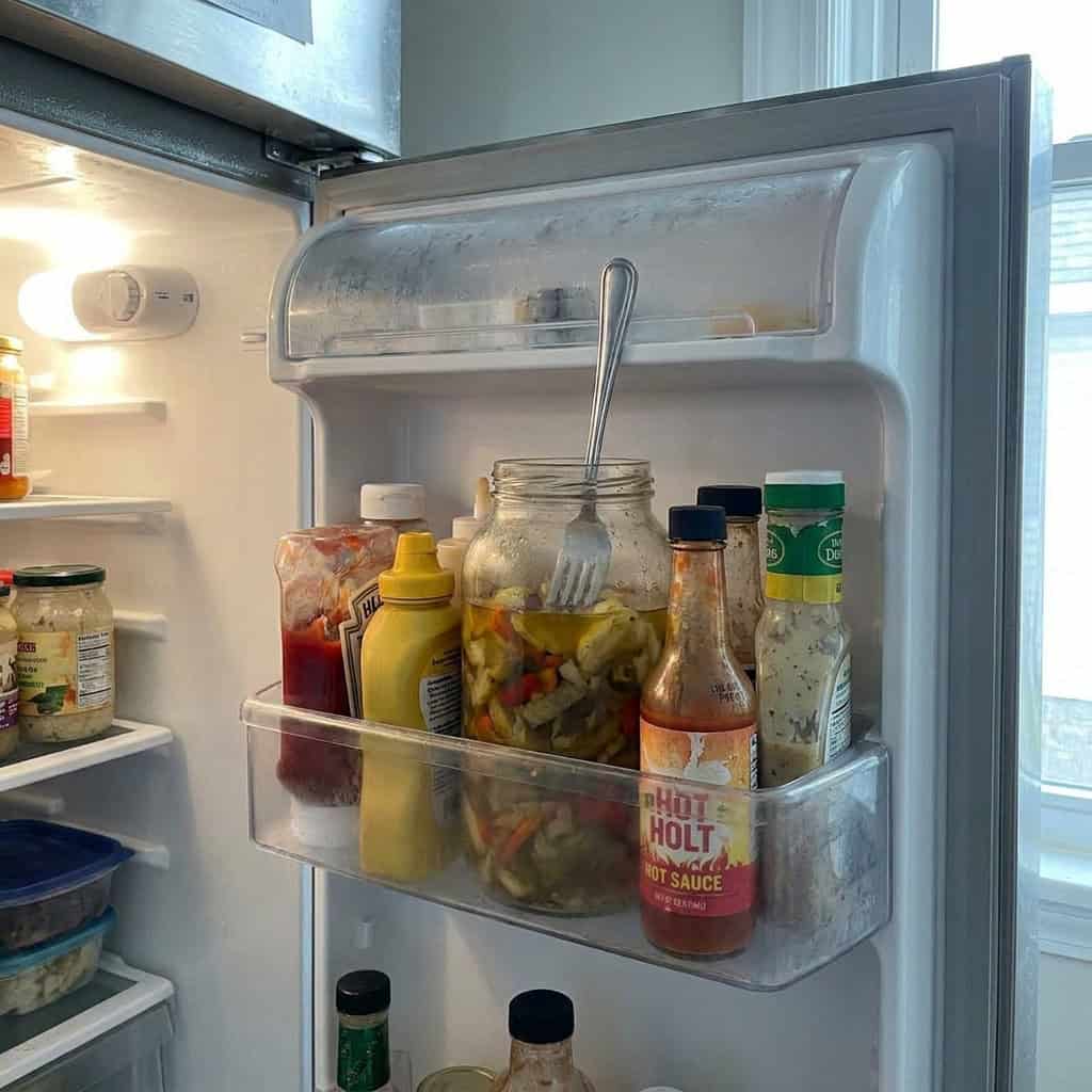 The Jar of Giardiniera on the Door
