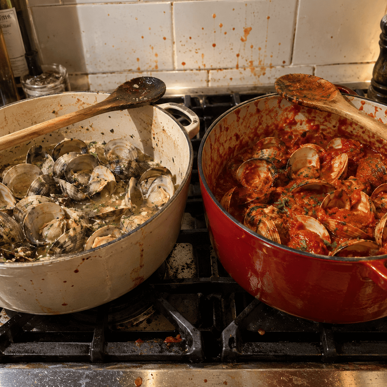 Linguine With Clams: Red Sauce or White