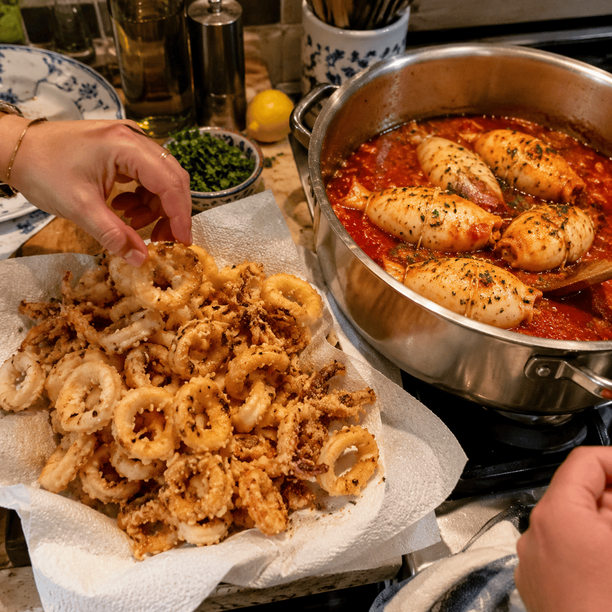 Calamari: Fried for the Table, Stuffed for the Sauce