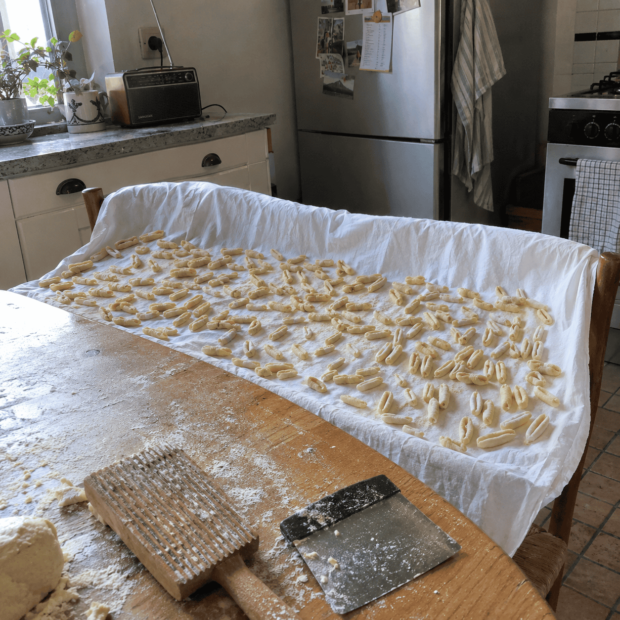 The Drying Rack of Hand-Cut Pasta