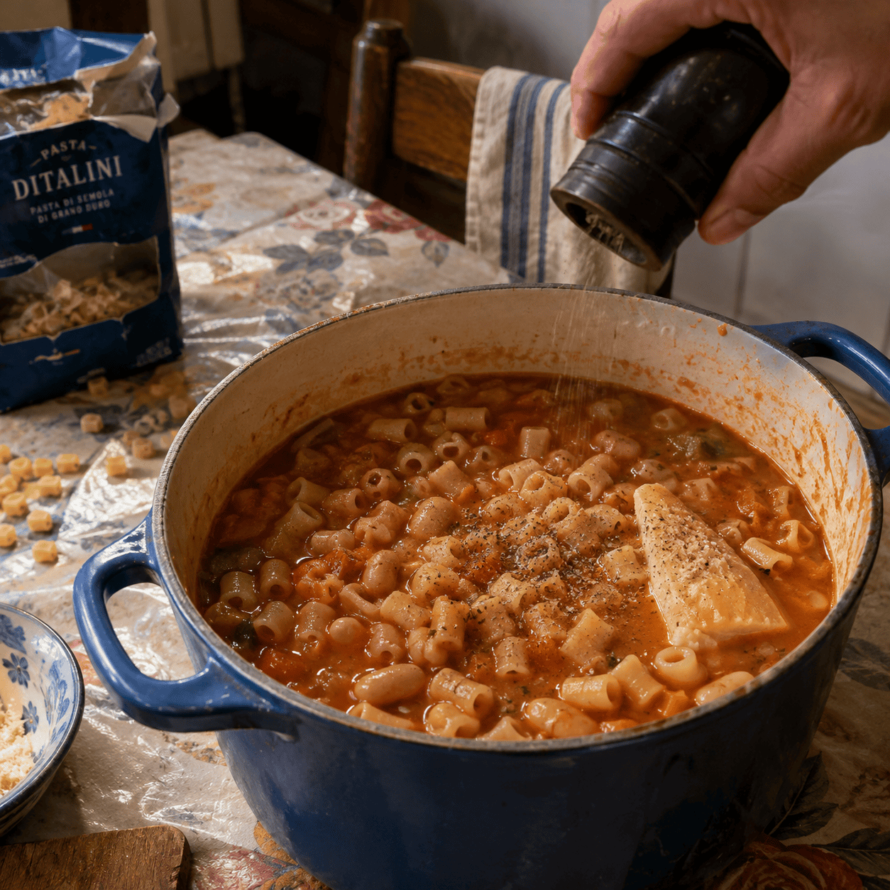 Pasta e Fagioli Made Entirely by Feel