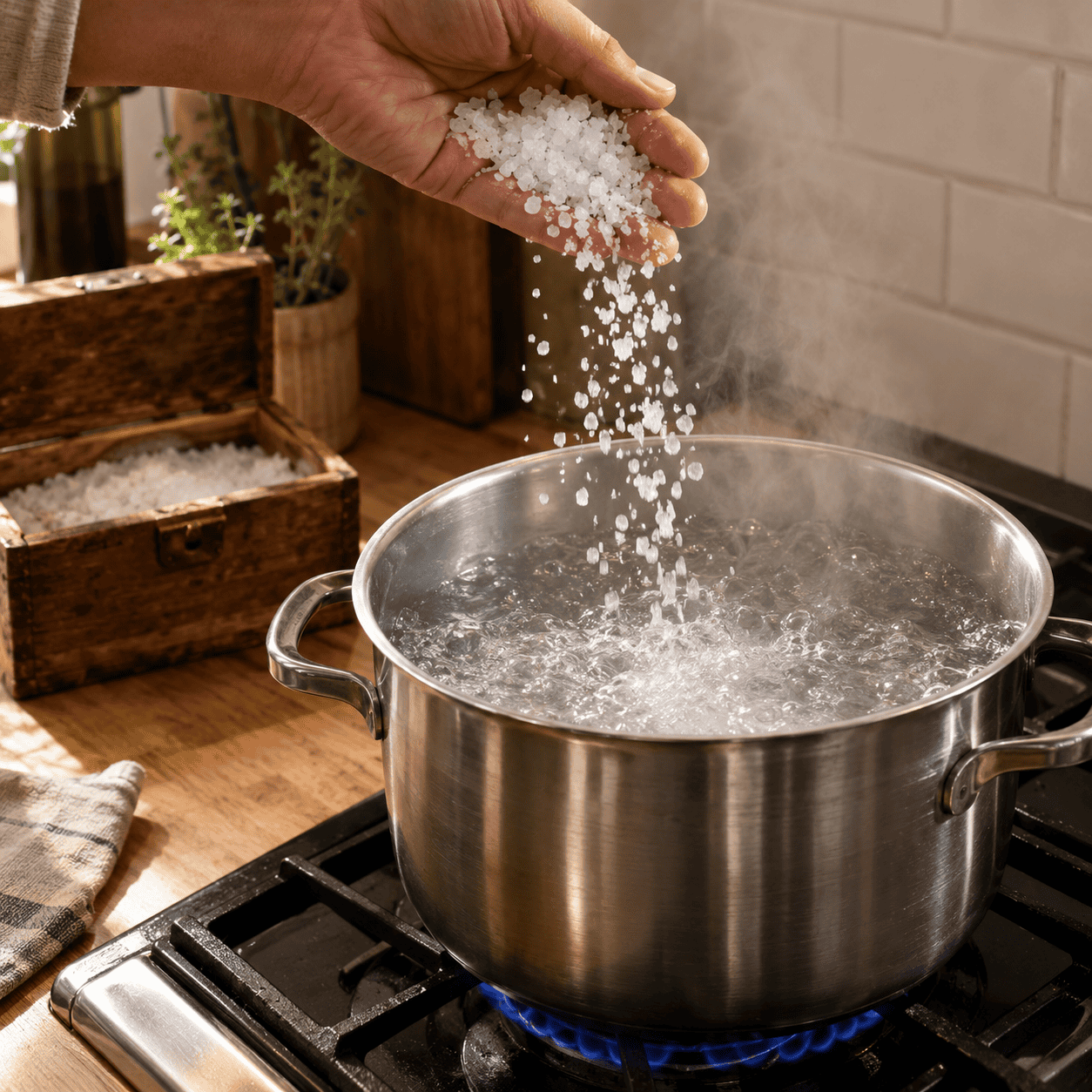 Barely salting the water