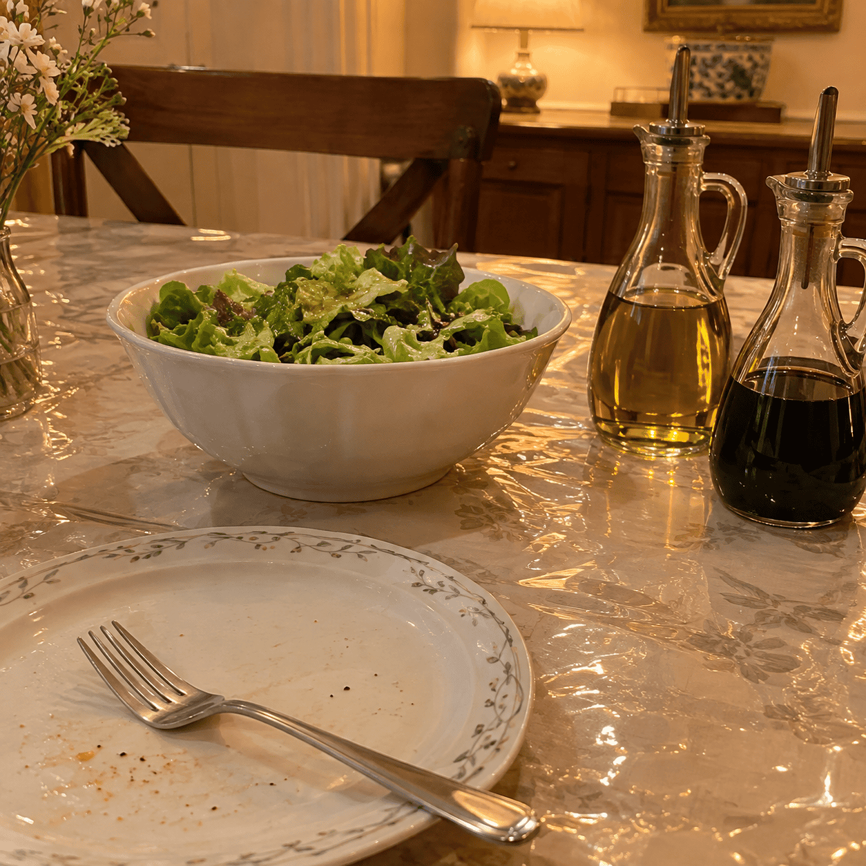 Serving a giant salad as the opening course