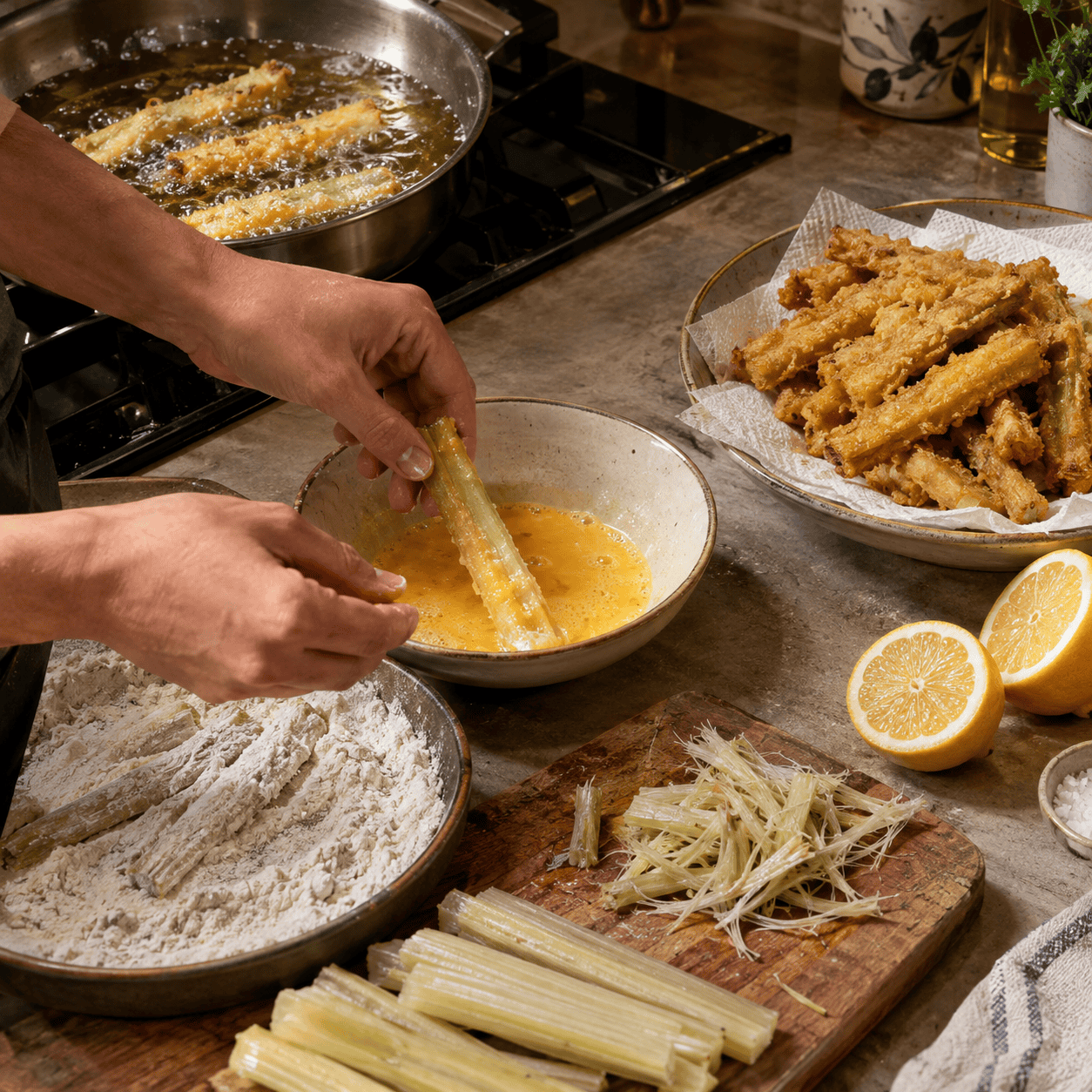 Cardoons Get Battered and Fried