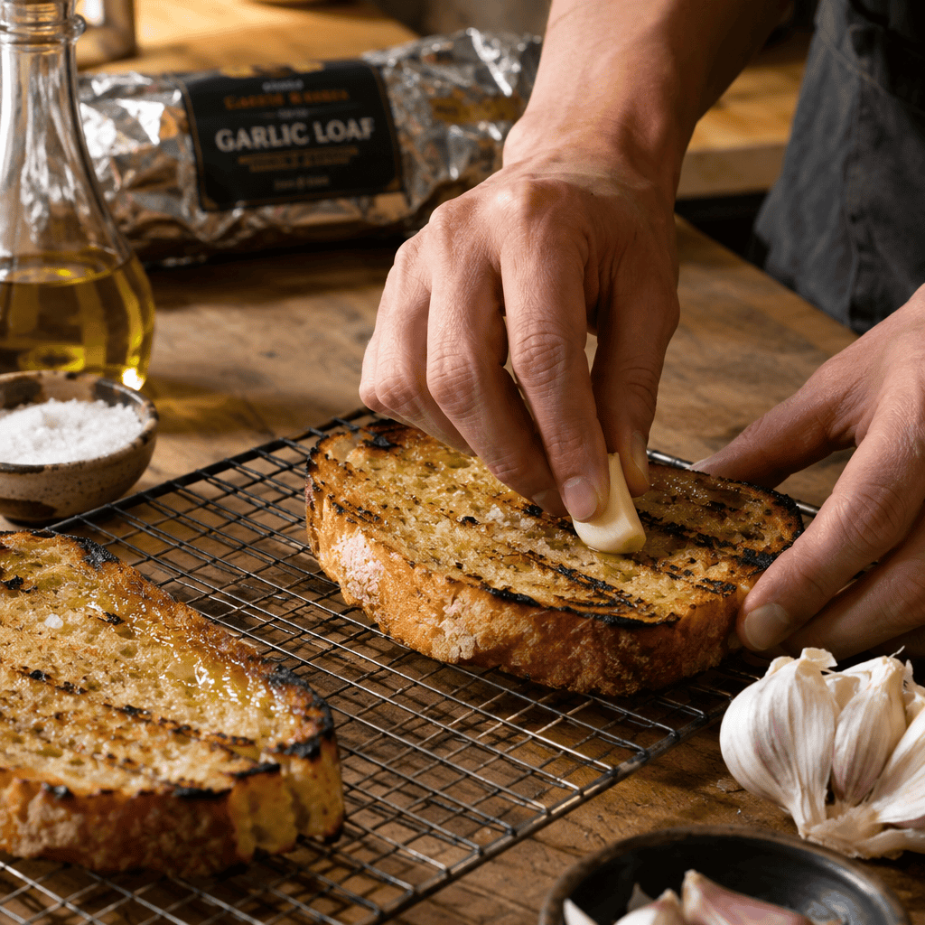 Garlic bread made with margarine and garlic powder