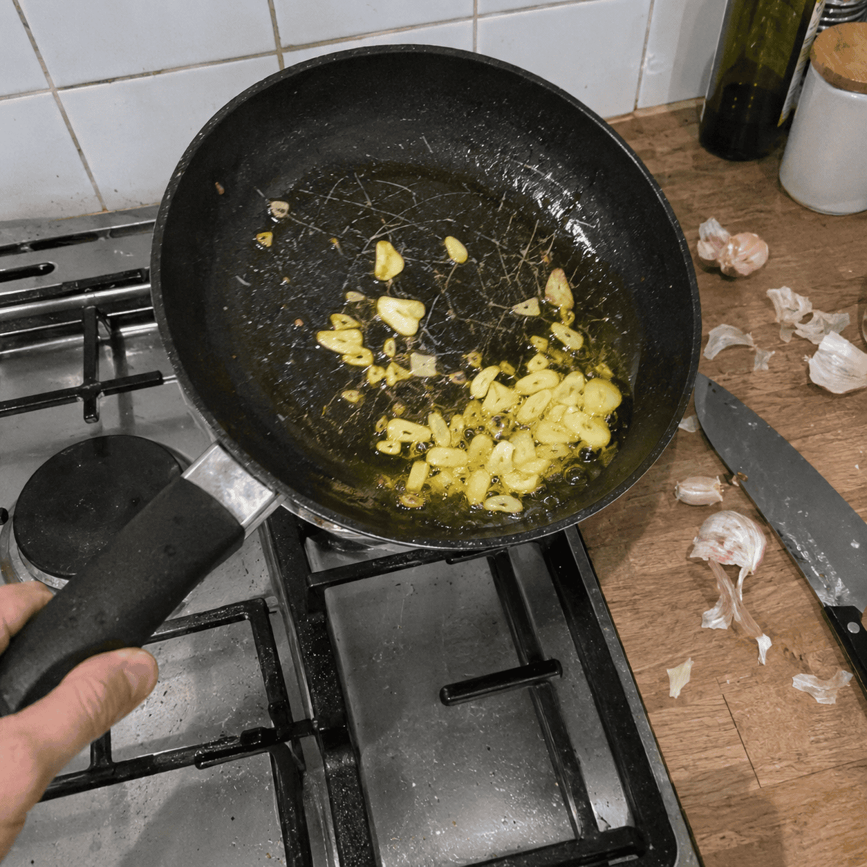 Never let the garlic brown