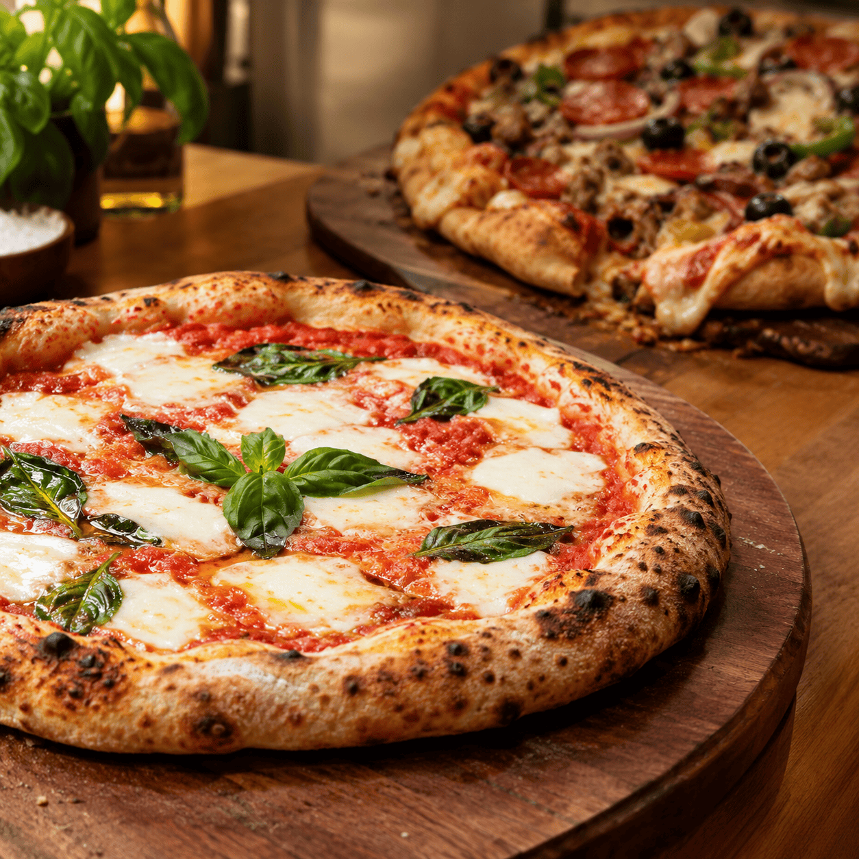 Loading the pizza with eight toppings