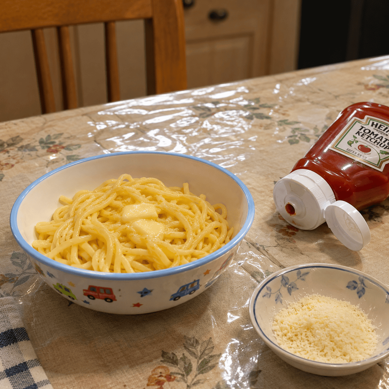 Butter-and-ketchup noodles