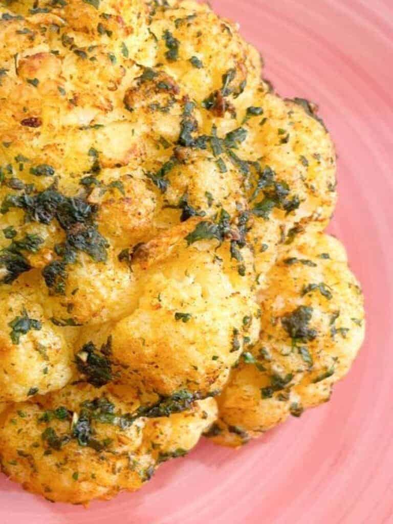 whole cauliflower cook in the air fryer with oil and hebs recipe